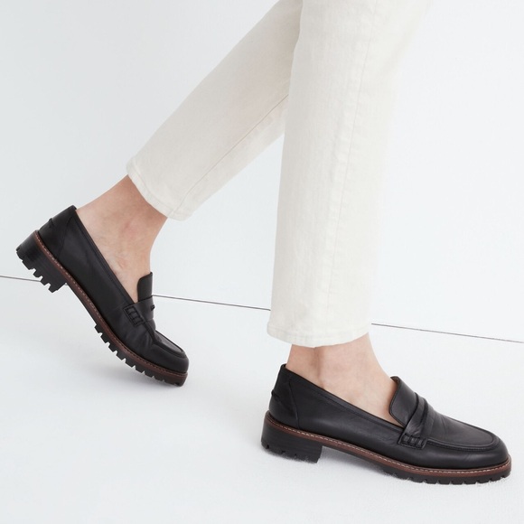 Madewell Women's 8 The Corinne Lugsole Loafers Black Classic Timeless Career - Picture 4 of 13